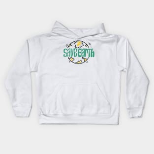 save the earth themed minimalist illustration Kids Hoodie